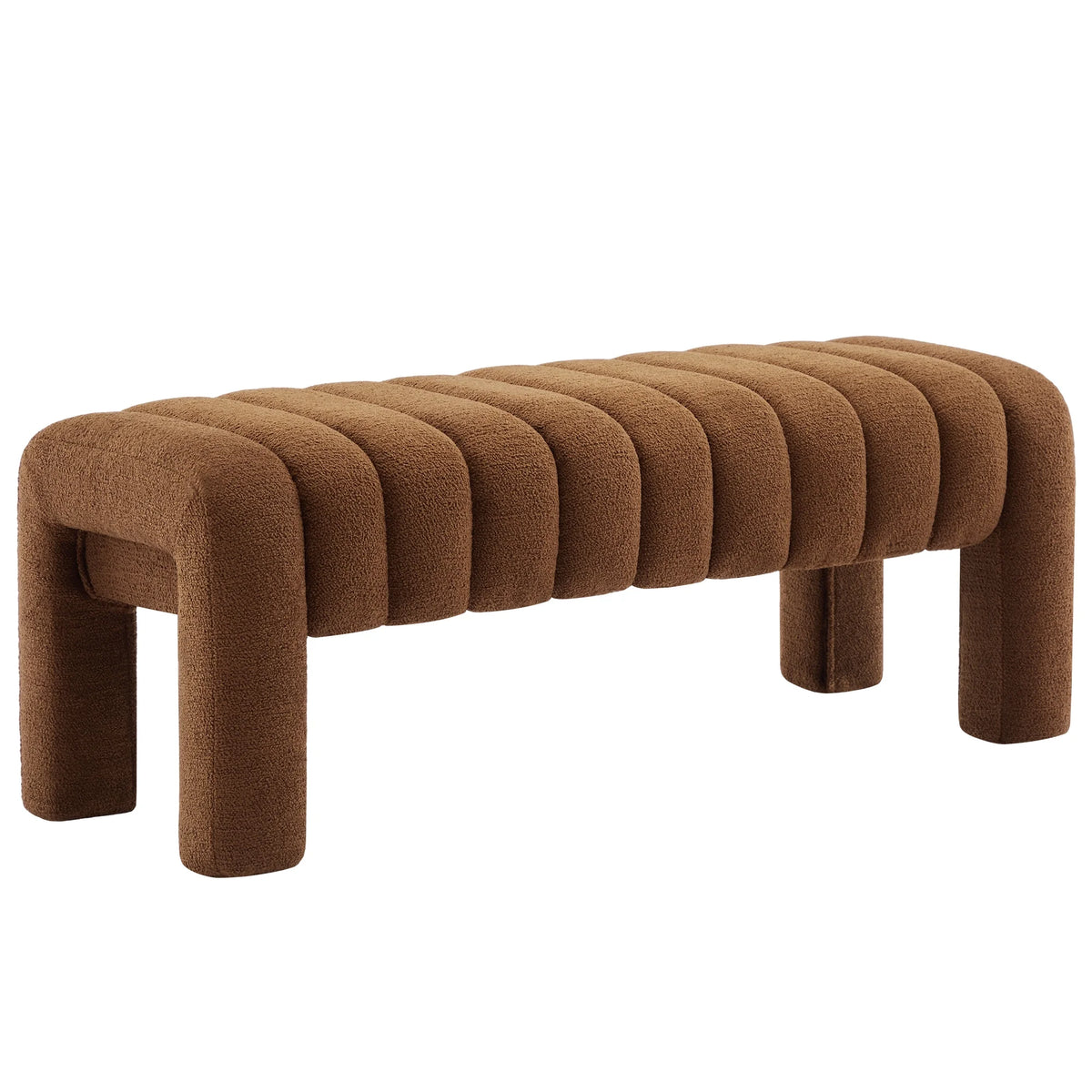 Zesthouse 63�� End of Bed Bench, Linen Tufted Upholstered Ottoman Bench with Padded Seat and Solid Wood Leg, Modern Entryway Bench for Bedroom, Living Room, Beige