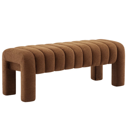 Zesthouse 63�� End of Bed Bench, Linen Tufted Upholstered Ottoman Bench with Padded Seat and Solid Wood Leg, Modern Entryway Bench for Bedroom, Living Room, Beige