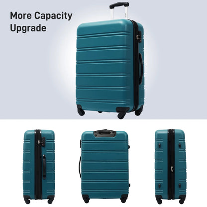 3 Piece ABS Luggage Set, Luggage with Spinner Wheel & TSA  20/24/28 inch, Purple
