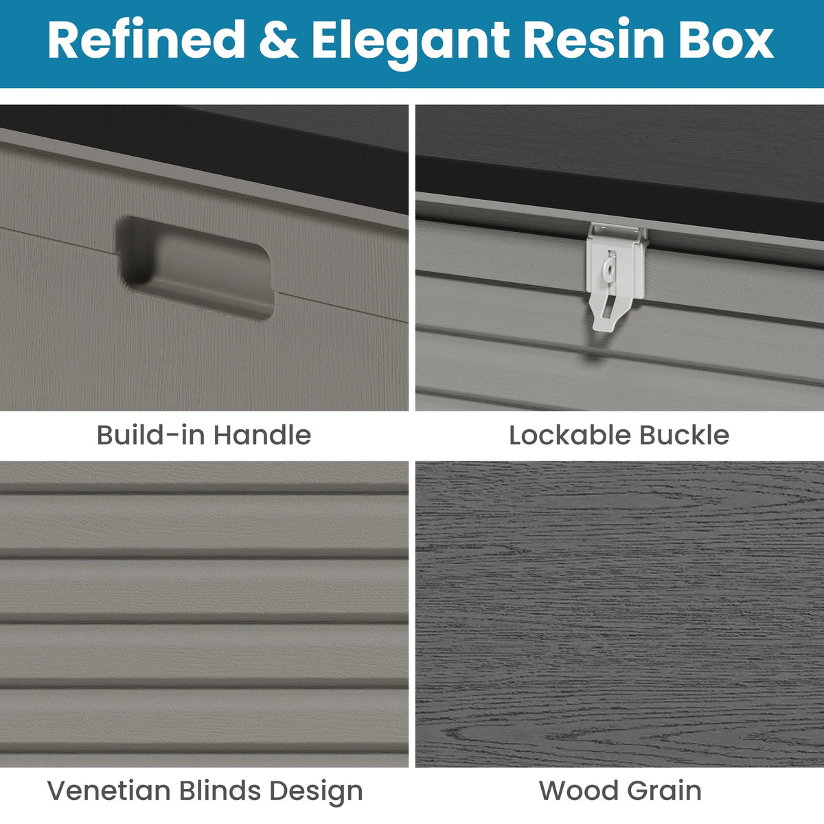 Outdoor Storage Box, 130GAL Waterproof Deck Box, Lockable Pool Patio Storage Indoor Toy Box, Outdoor Storage Bench for Porch, Max Load Weight 500LBS