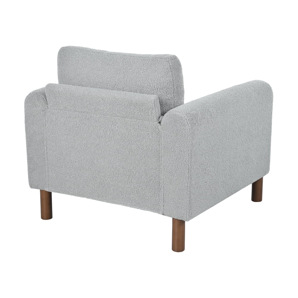 Oversized Accent Chair, Upholstered Living Room Chairs Single Sofa Chair with Walnut Legs, Curved handrail, Green