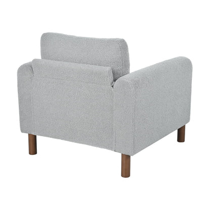 Oversized Accent Chair, Upholstered Living Room Chairs Single Sofa Chair with Walnut Legs, Curved handrail, Green