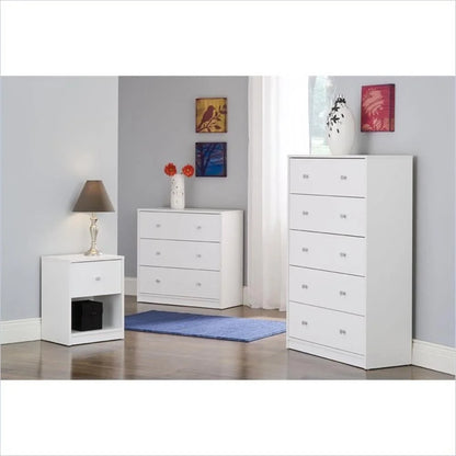 Home Square 4 Piece Bedroom Set With Dresser, Chest and 2 Nightstands in White