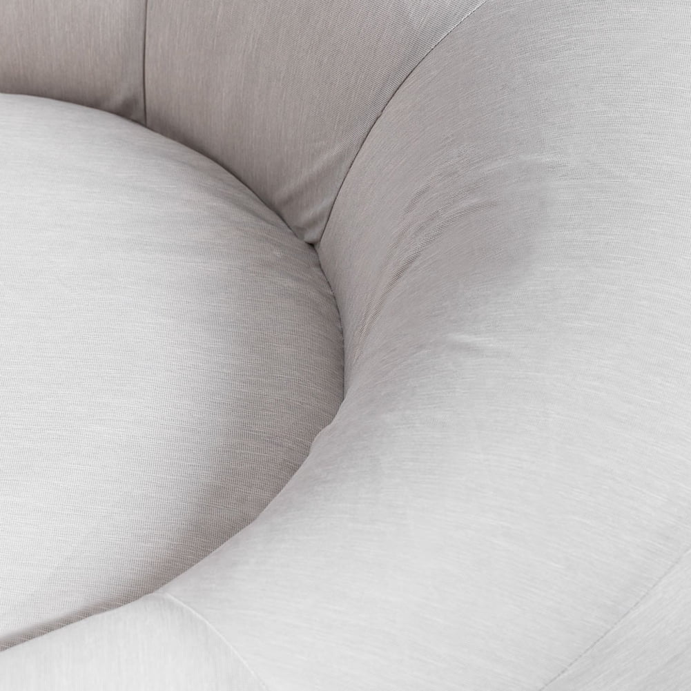California Sun Cucciolo Round Luxury Inflatable Fabric Sun Lounger Pool Float Chaise (Beige)
