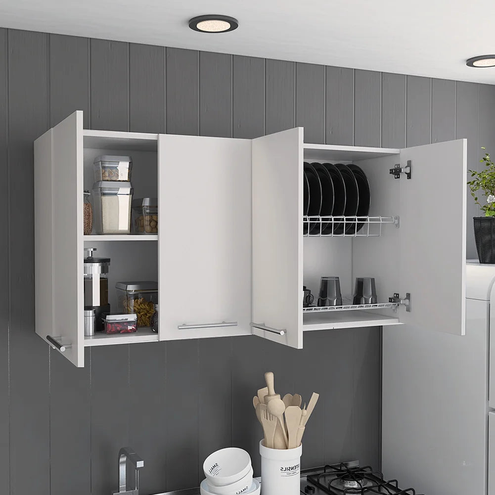 Cfowner 3 Door Wall Mounted Storage Cabinet, 47.20" W x 23.6" H x 13.10" D, White