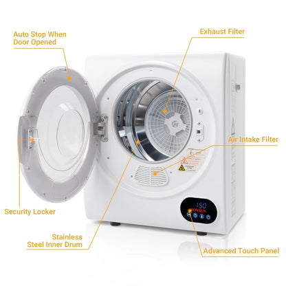 RovSun 110V White Stainless Steel Electric Tumble Dryer
