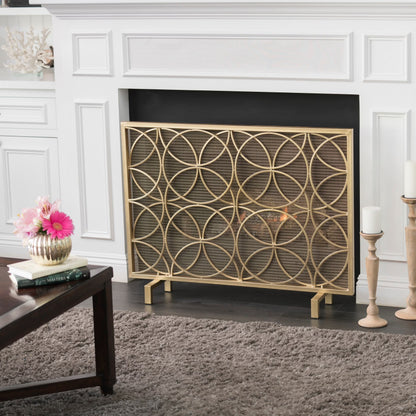 Christopher Knight Home Valeno Single Panel Fireplace Screen by  Gold