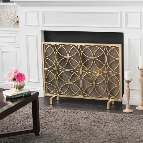 Christopher Knight Home Valeno Single Panel Fireplace Screen by  Gold