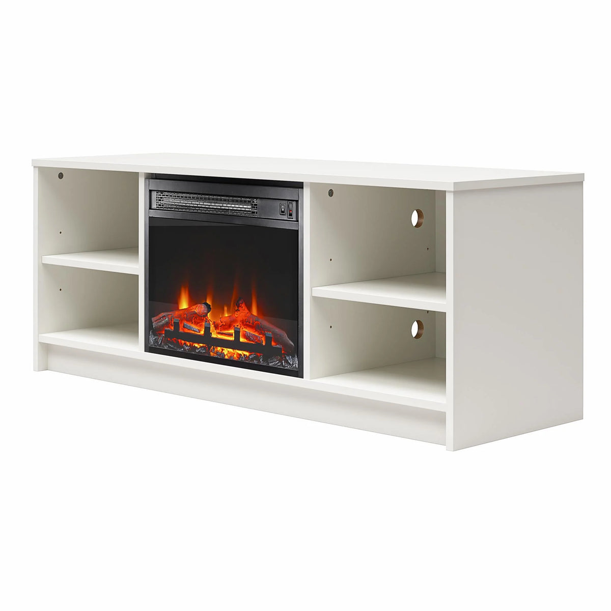 Mainstays Fireplace TV Stand, for TVs up to 55", Black Oak