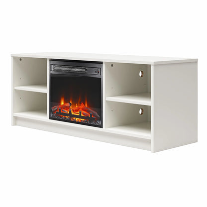 Mainstays Fireplace TV Stand, for TVs up to 55", Black Oak