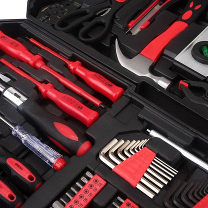 799PCS Aluminum Trolley Case Tool Set, Complete Tool Box Set with Rolling Wheels, Household Hand Tools Kit for Men, Silver