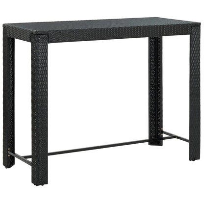 vidaXL Patio Bar Set Outdoor Bistro Set Bar Stool Bistro Table Poly Rattan