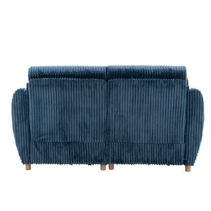 84" White Corduroy Loveseat Sofa, Modern Sectional Couch for Living Room, Apartment, Bedroom & Home Office, Solid Wood Frame, Comfortable Upholstered Seat