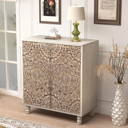 COSIEST Vintage Sideboard Cabinet, Farmhouse Buffet with Adjustable Shelf for Kitchen, Dining Room, Living Room