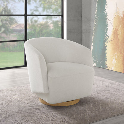 Henredon Murphy Swivel Boucle Chair, Cream