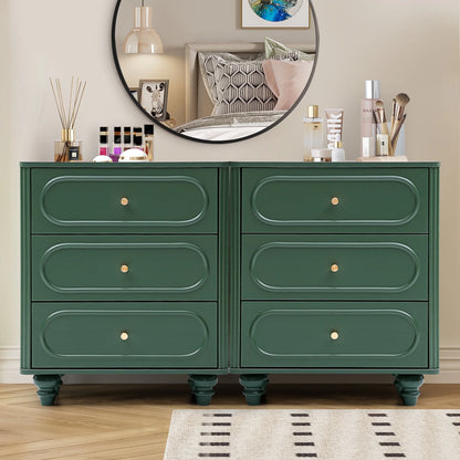 YOCWO 3 Drawer Nightstand, Classic Chest of Drawers with Arc Edge, Walnut