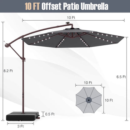 Costway 98.40" Navy Cantilever Patio Umbrella, Base-Included