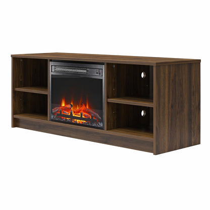 Mainstays Fireplace TV Stand, for TVs up to 55", Black Oak