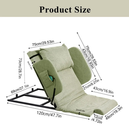Adjustable Power Lifting Bed Backrest for Elderly Patient Injured, Sit-up Back Rest Chair for Neck Lumbar Back Support, Electric Lifting Backrest for Bed (Gray)