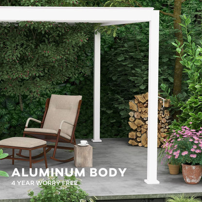 Mirador 10'x 10' 111S Outdoor Aluminum Pergola w/ Adjustable Rainproof Louver for Garden, Patio, Backyard, Takasho/Wood Grain