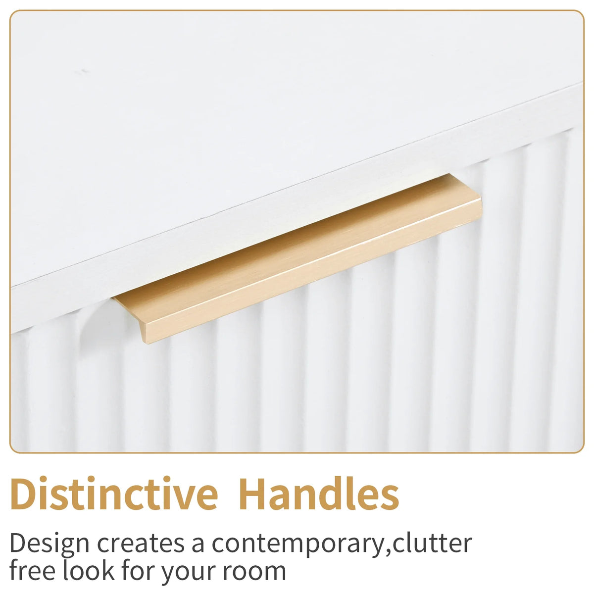 UBesGoo Dresser for Bedroom Wood 4 Drawers Dressers, Fluted Modern Dresser, White