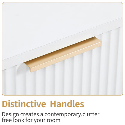 UBesGoo Dresser for Bedroom Wood 4 Drawers Dressers, Fluted Modern Dresser, White