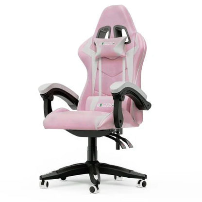 Bigzzia Gaming Chair Office Chair, Ergonomic Game Chair with Headrest & Lumbar Pillow, Black