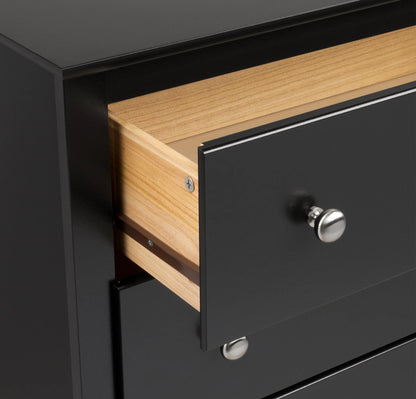 Prepac Sonoma Modern 2 Drawer Bedroom Nightstand, Black