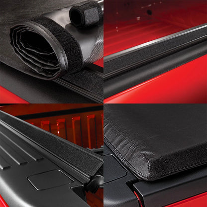 Auto Drive Soft Roll up Truck Bed Tonneau Cover Fits 1999-2006, 07 Classic Silverado / Sierra 1500 2500 HD 3500 HD 6.5FT Bed (78")