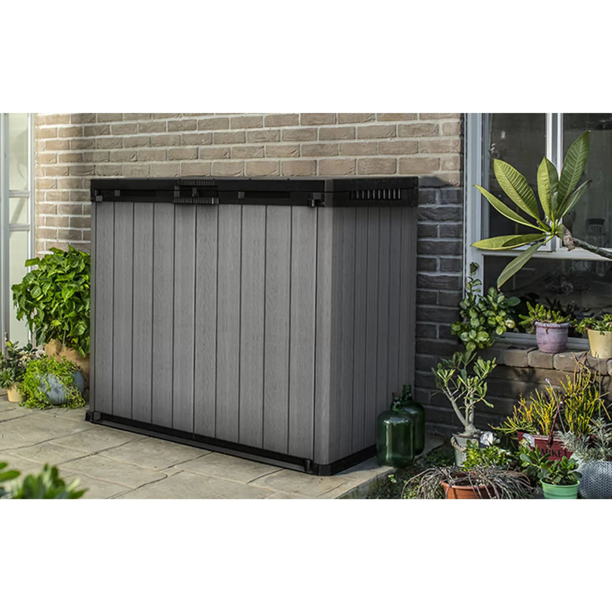 Keter Outdoor Storage Shed, Durable Resin, Compact & Portable, Store-It-Out Darwin, Grey