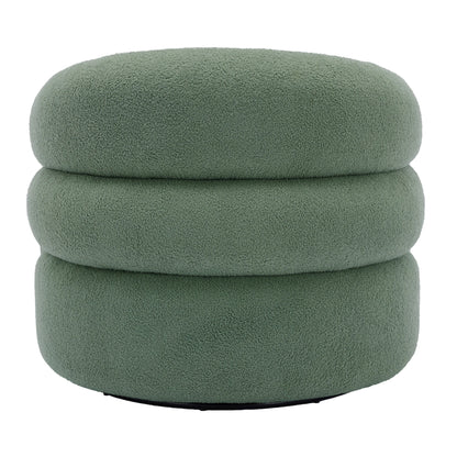 360�� Swivel Accent Chair for Living Room, Boucle Barrel Armchair Single Sofa Chair Reading Chair, Sage Green