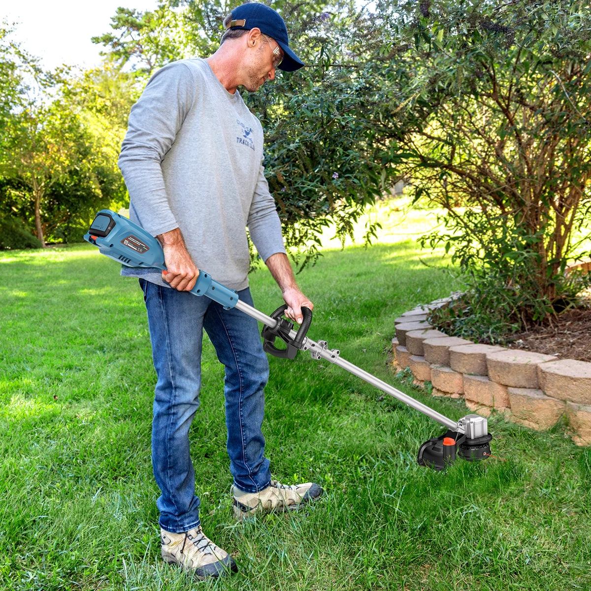 SENIX 58V Brushless Weed Eater, 11�?13�?Variable Length String Trimmer, 360° Adjustable Handle, Battery & Charger Included, GTSX5-M
