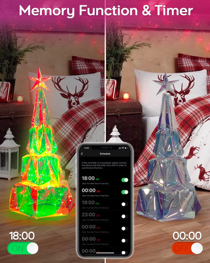 8FT 191 LED Christmas Cone Tree Smart Light with 58 Modes DIY Timer Remote Dimmable Artificial Christmas Tree for Porch Yard Patio Indoor Outdoor Xmas Holiday Decor