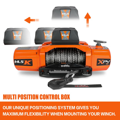 X-BULL Electric Winch XPV 14500LBS 12V Synthetic Rope SUV Jeep Truck Towing 4WD Off-Road 2 in 1 Remote Control Wireless and Wired