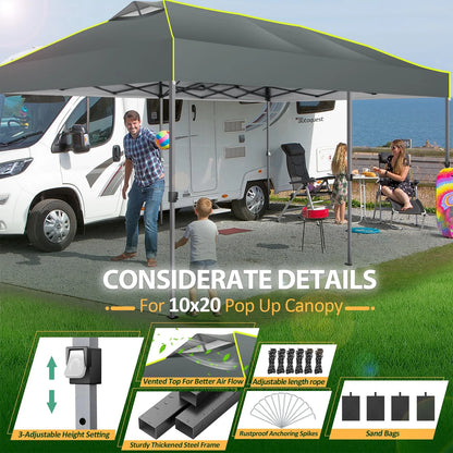COBIZI 10x10 EZ Pop up Canopy Gazebo with Sidewalls,Pop up Canopy Tent Instant Shelter for Outdoor Party Camping Backyard Beach with Air Vent ,Carry Bag,Stakes,Ropes,Black