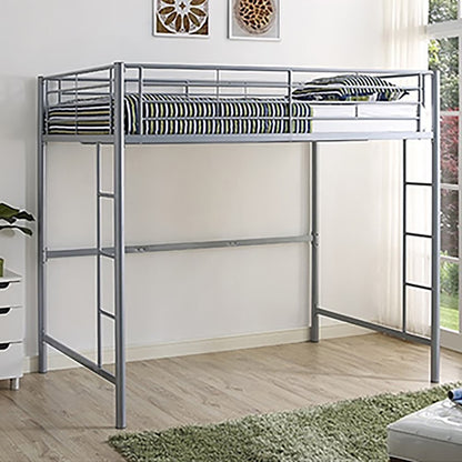 Walker Edison Sunset Modern Powder-Coated Steel Metal Full Loft Bunk Bed - Black