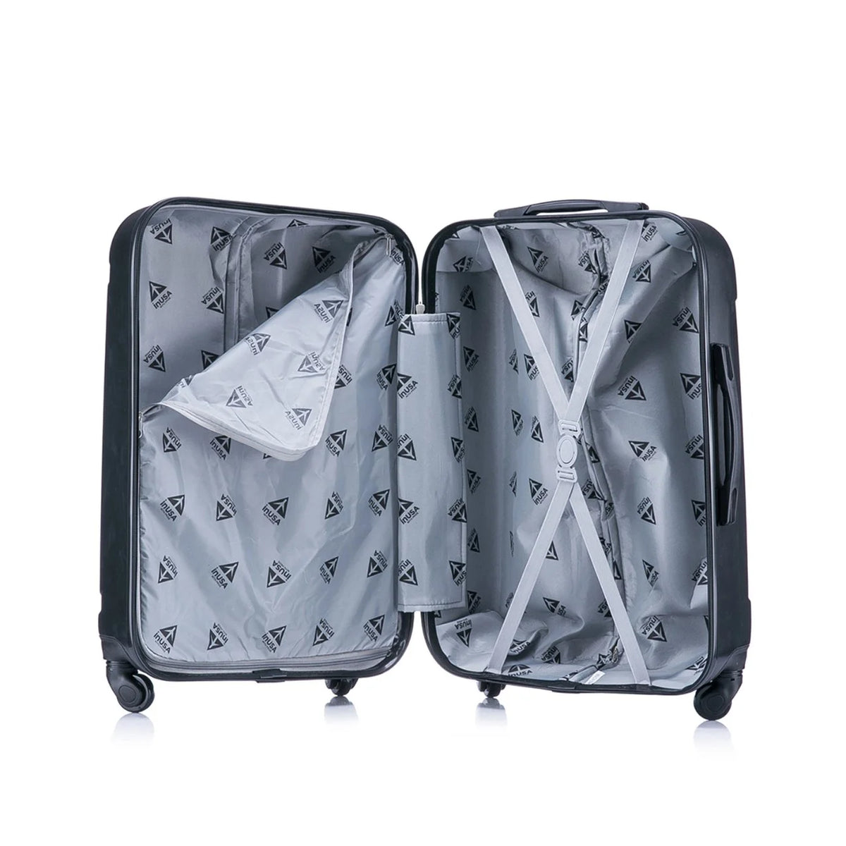 InUSA Pilot 3-Piece Hardside Luggage Sets with Spinner Wheels, Handle, Trolley, (20"/24"/28"), Blue