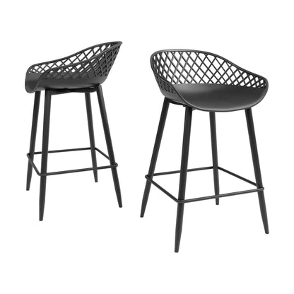Kurv Indoor and Outdoor Counter Stool - Aloe Green - Set of 2