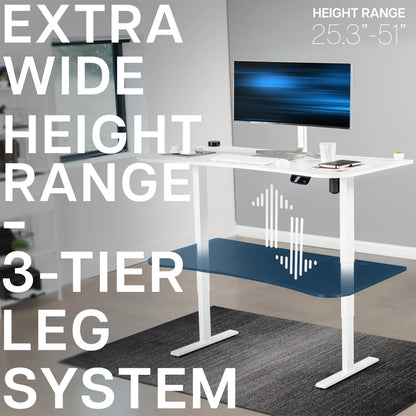 VIVO Reclaimed Wood / Black 63�?x 32�?Electric Height Adjustable Stand Up Desk