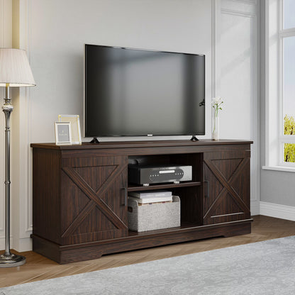 Dextrus Farmhouse TV Stand for 65 inch TV, Entertainment Center for Living Room, TV Media Console Cabinet, Grey Wash
