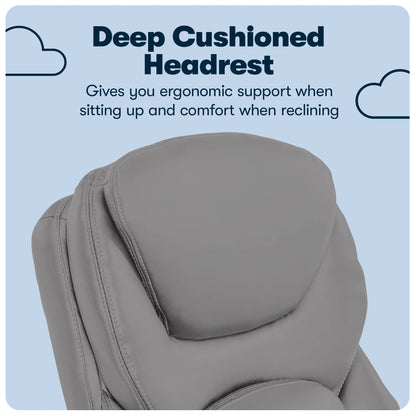Serta Back in Motion Technology Fabric Executive Office Chair, Light Gray