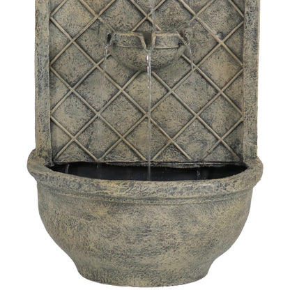 Sunnydaze Messina Polystone Outdoor Solar Wall Fountain, Bronze