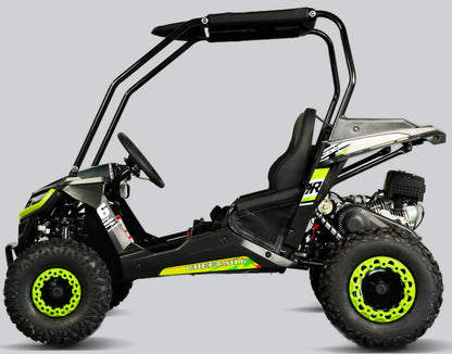 TrailMaster Cheetah 6 Youth Go-Kart - 163cc 5.5HP Engine, 4-Point Safety Belt, Remote Kill, Speed Governor, Suitable for Kids 6-12. with Pre-Assembled Version Now! (Pre-Assembled, Blue)
