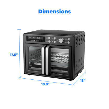 Midea Flexify French Door Air Fryer, Pizza Oven and Toaster Oven, Stainless Steel, New