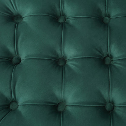 WestinTrends Wordford Round Velvet Tufted Storage Ottoman, Velvet Navy Blue
