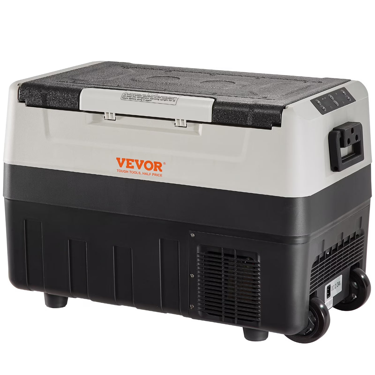 VEVOR 12 Volt Refrigerator, 48QT, Dual Zone Car Fridge Freezer with App Control & Wheels, 12/24V DC & 100-240V AC Electric Compressor Cooler for Car Truck Vehicle RV Boat Outdoor & Home Use