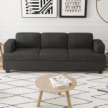 LUMIHO 89" Modern Corduroy Sofa,3 Seater Couches for Living Room, Bedroom,with Deep Seat,beige