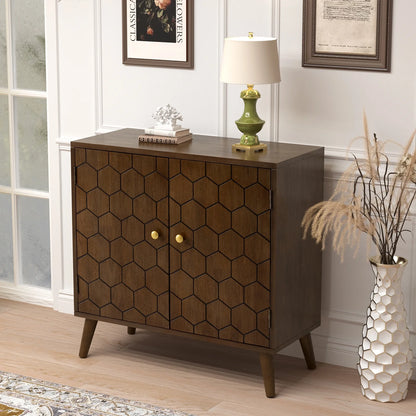COSIEST Vintage Sideboard Cabinet, Farmhouse Buffet with Adjustable Shelf for Kitchen, Dining Room, Living Room