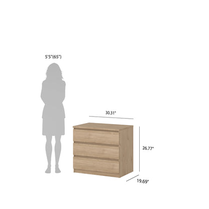 Tvilum Scottsdale 3 Drawer Chest Dresser for Adults, White High Gloss