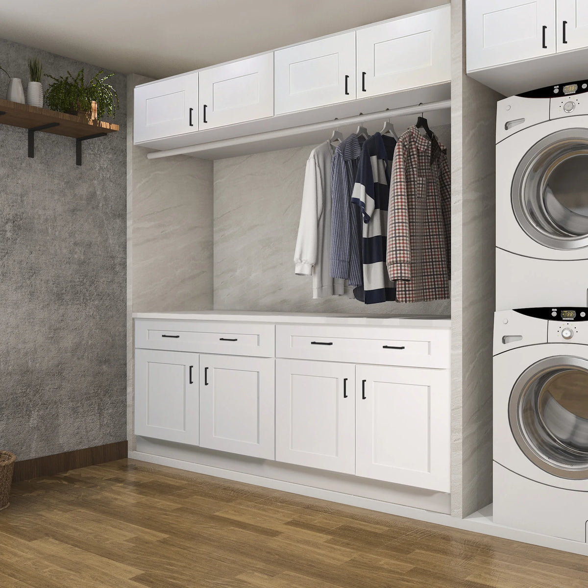 Design House 561464 Brookings Unassembled Shaker Drawer Base Kitchen Cabinet 18x34.5x24, White